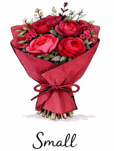 Valentines Day Flower Wrap- no vase -  Classic colors