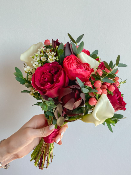 PROM Red & Burgundy Mini bouquet