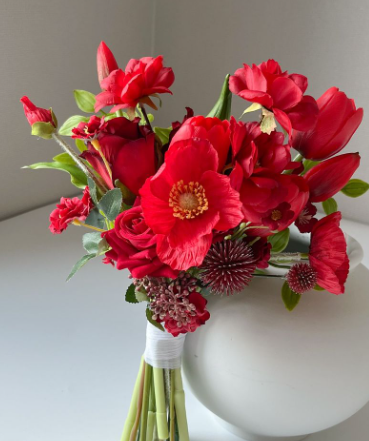 PROM Red & Burgundy Mini bouquet