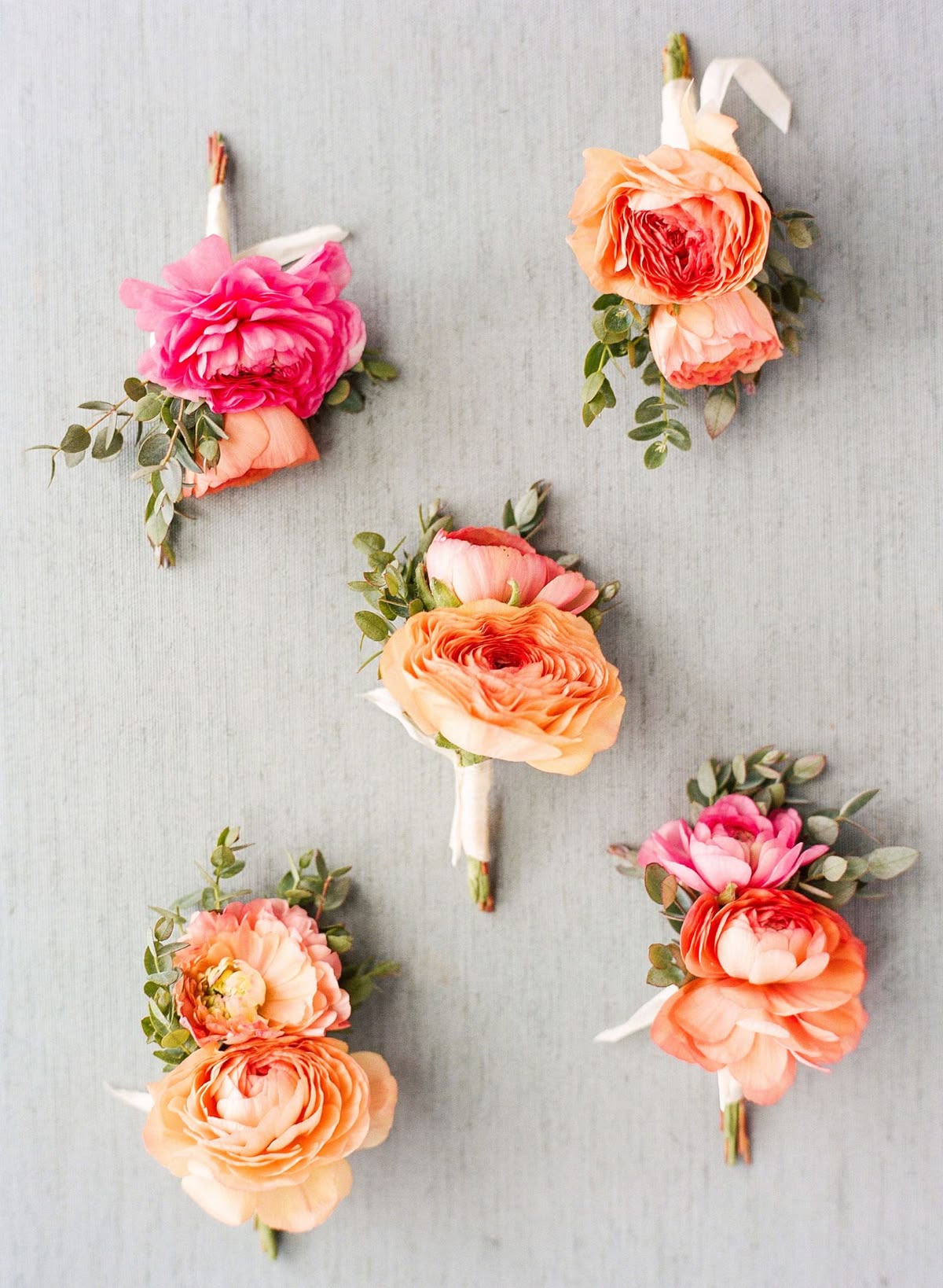 PROM Pink & Peach Boutonniere