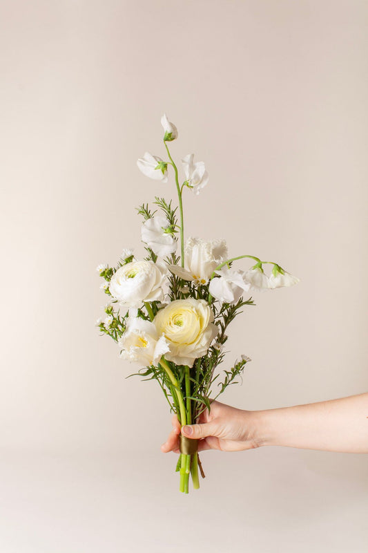 PROM White & Green Mini bouquet