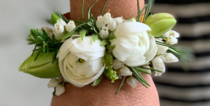 PROM White & Green Wrist Cuff