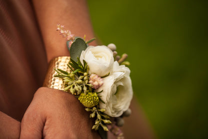 PROM White & Green Wrist Cuff